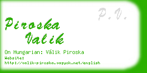 piroska valik business card